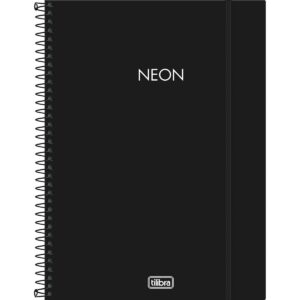 Caderno Universitário 10 Matérias Neon - Tilibra Preto