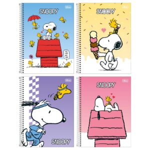 Caderno Espiral Capa Dura Uni. 10 Matérias Snoopy Fit 160 Fls - Tilibra