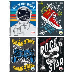 Caderno Espiral Capa Dura Universitário 20 Matérias Pepper Masculino 320 Fls - Tilibra