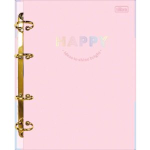Caderno Argolado Cartonado Colegial Happy 80 Folhas - Tilibra