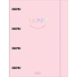 Caderno Argolado Cartonado Universitário c/ Elástico Happy 48 Folhas - Tilibra