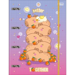 Caderno Argolado Cartonado Universitário c/ Elástico Capyclub 48 Folhas - Tilibra