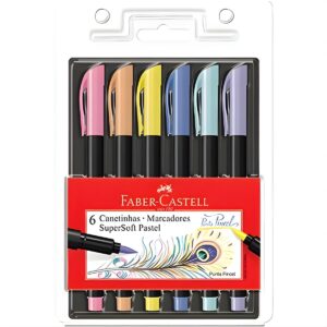 Canetinha SuperSoft Pastel 6 Cores Brush - Faber Castell