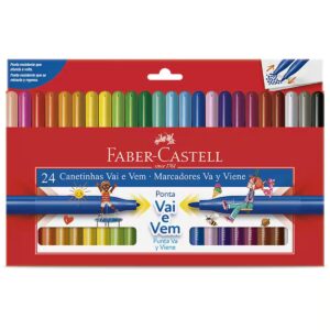 Canetinhas Hidrográficas Vai e Vem 24 cores - Faber Castell