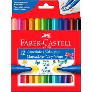 Canetinhas Hidrográficas Vai e Vem 12 Cores - Faber Castell