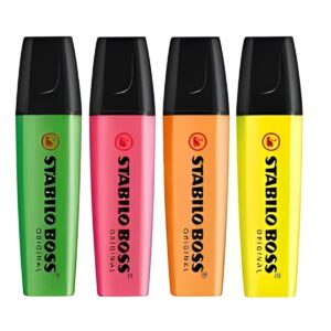 Kit 4 Marca Textos Boss Neon - Stabilo