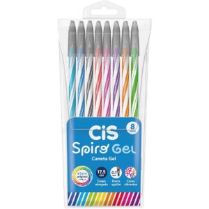 Canetas Coloridas Spiro Gel 0.7mm com 8 Cores – Cis