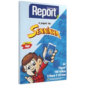 Papel Sulfite A4 75g Azul 100 Folhas Seninha - Report