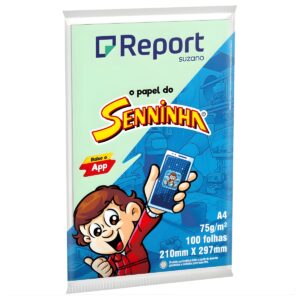 Papel Sulfite A4 75g Verde 100 Folhas Seninha - Report