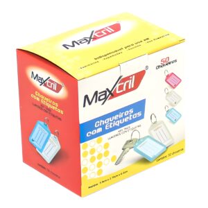 Chaveiros com Etiquetas Identificadora com 50 Unidades - Maxcril