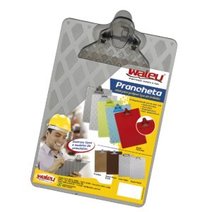 Prancheta Plástica 1/2 Ofício Fumê - Waleu