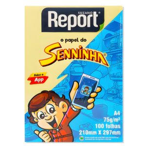 Papel Sulfite A4 75g Amarelo 100 Folhas Seninha - Report