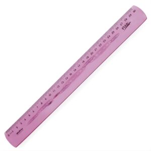 Régua Escolar De 30cm Flexível Rosa Claro - Maxcril